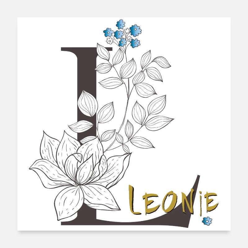 Lettre L Léonie Poster 60 x 60 cm