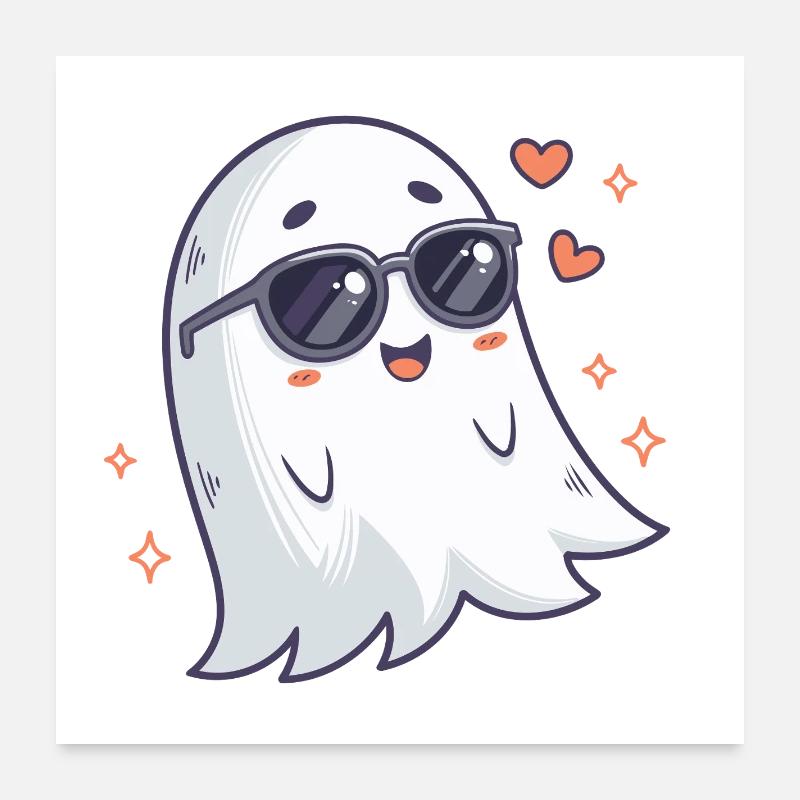 Coole Ghost Sonnenbrille Poster 60x60 cm