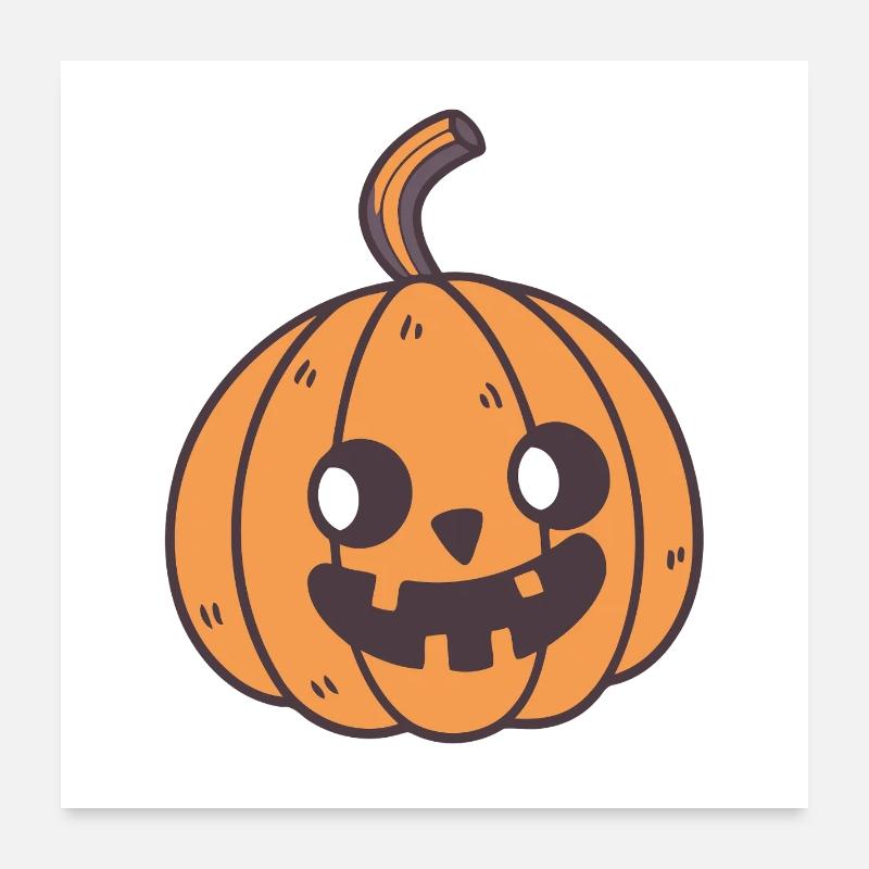 Pumpkin Halloween Cute Fun Poster 24" x 24" (60x60 cm)