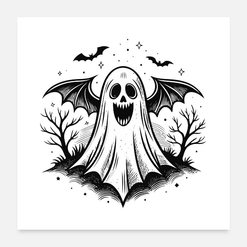 Nocturnal Winged Ghost Poster 24" x 24" (60x60 cm)