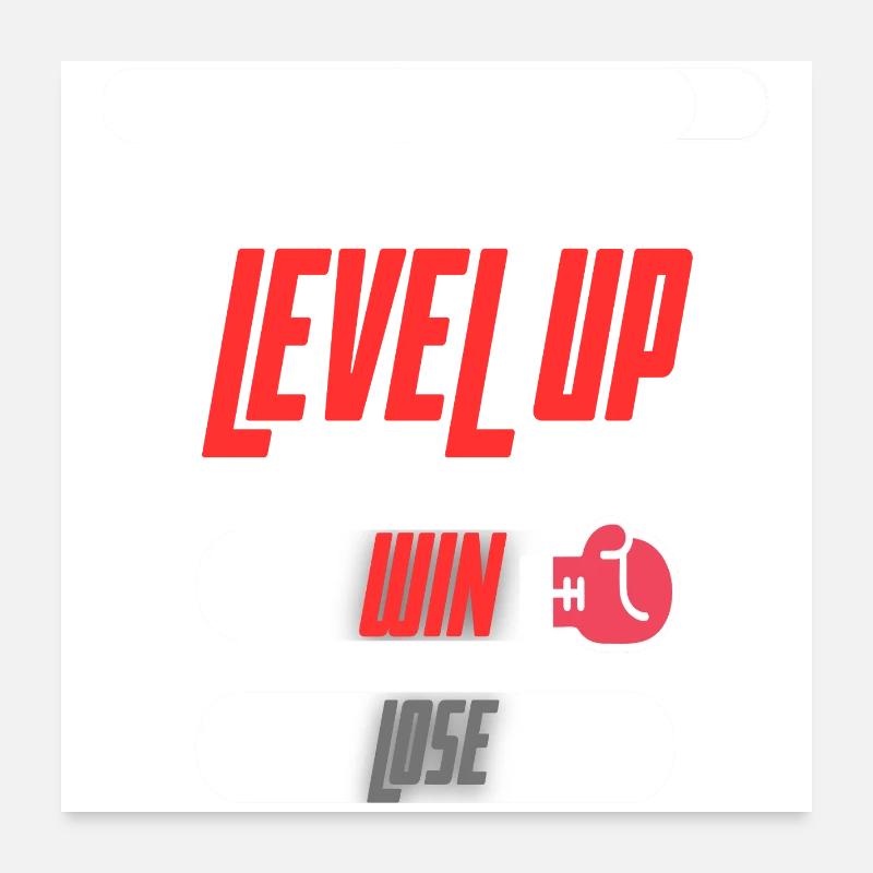 Level Up Win Lose Sport Spieldesign Poster 60x60 cm