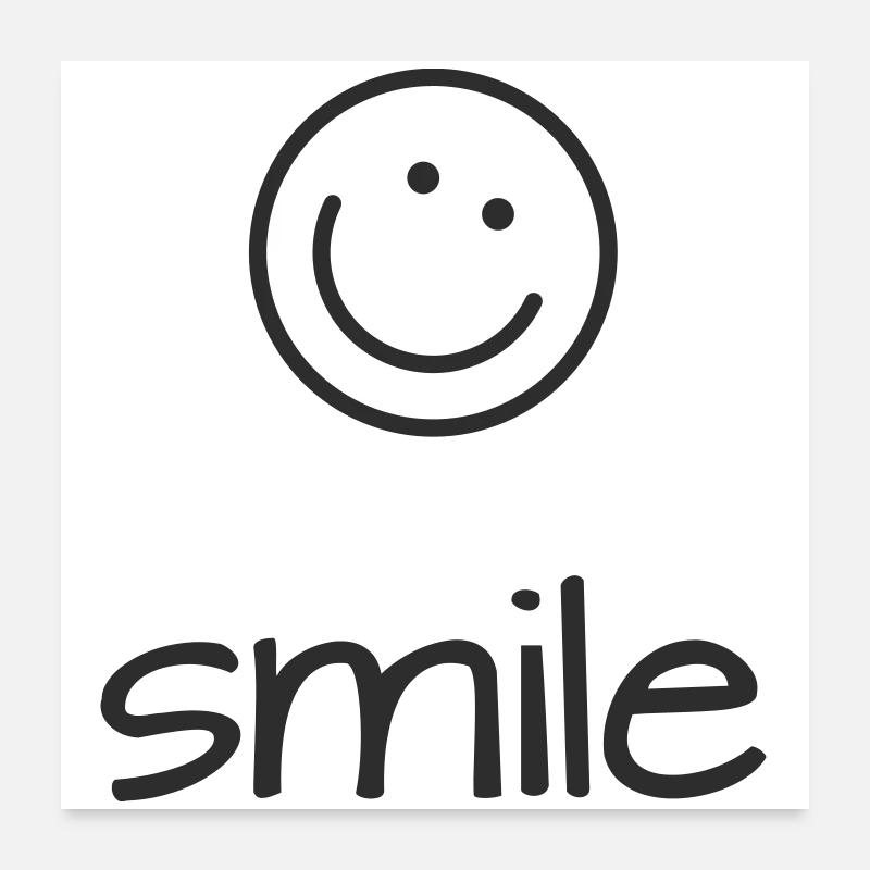 Smile Symbol Schrift Poster 60x60 cm