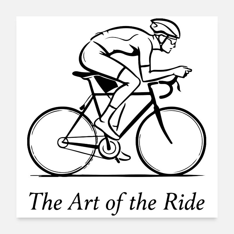L’art de la sortie : le cyclisme de calligraphie dynamique Poster 60 x 60 cm