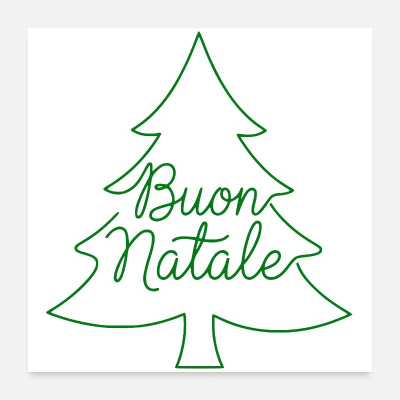Conception du sapin de Noël Buon Natale Poster 60 x 60 cm