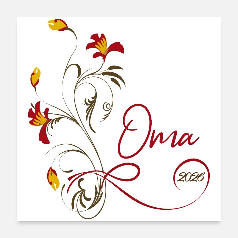 Oma  2026 - Poster 60x60 cm - Weiß