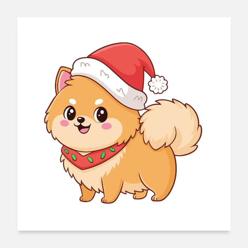 Hunde-Weihnachtszauberer Poster 60x60 cm