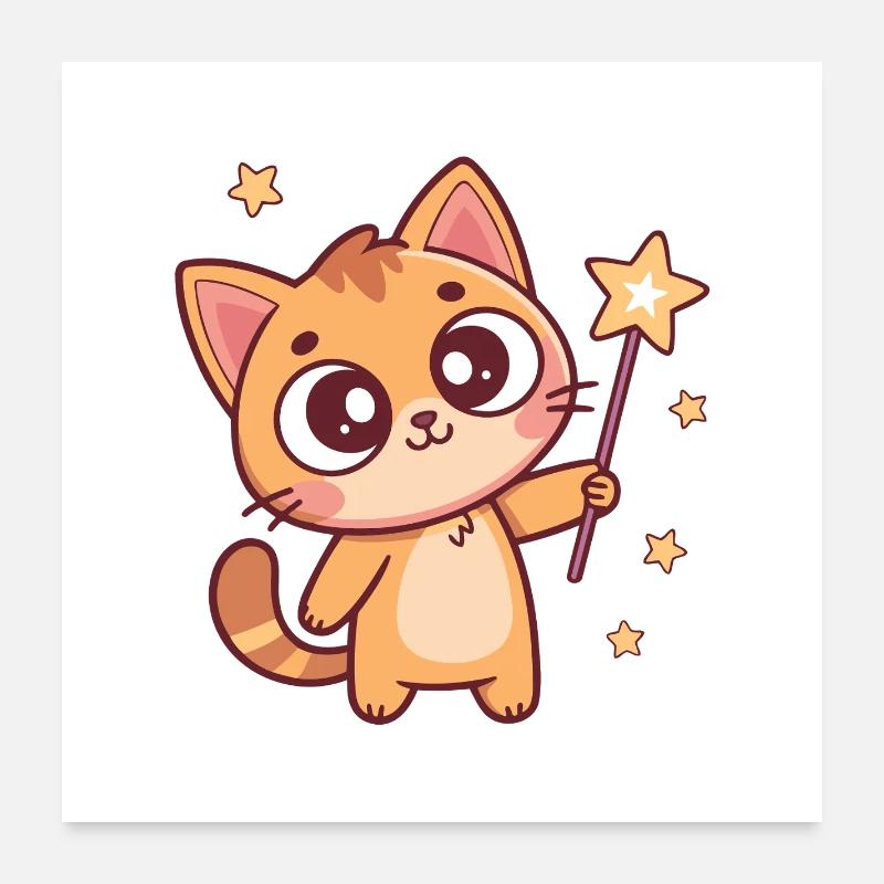 Sternenzaubererkatze Poster 60x60 cm
