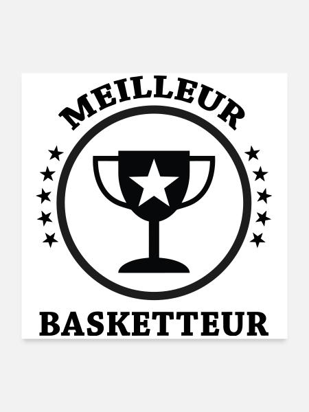Meilleur Basketteur - Poster 60 x 60 cm - blanc - Devant