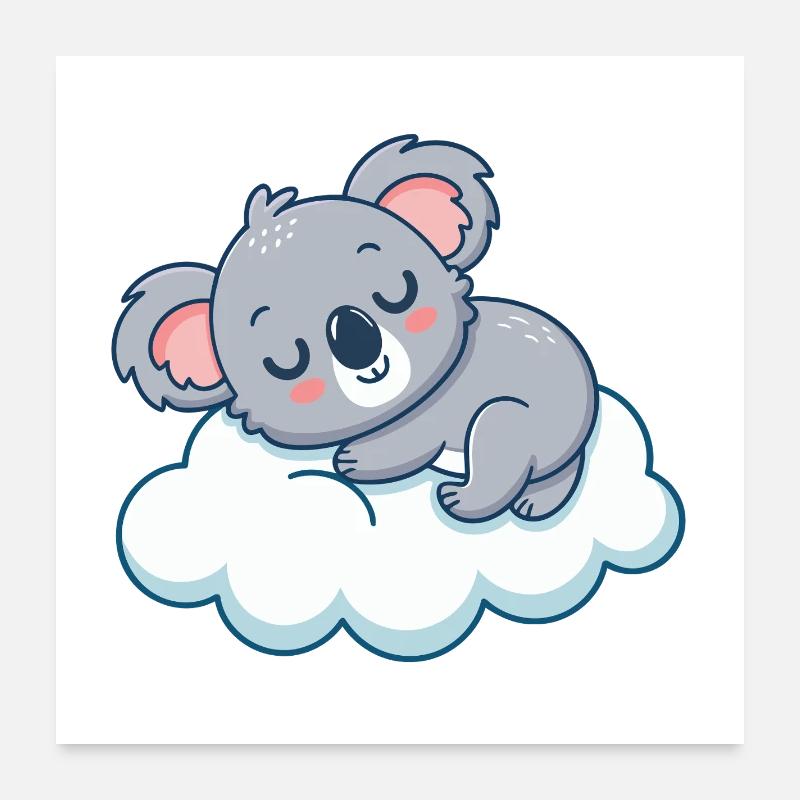 Dreamy Koala on Cloud Poster 24" x 24" (60x60 cm)