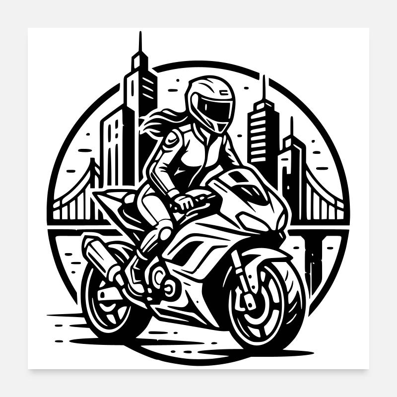 Biker who goes on an adventure Poster 24" x 24" (60x60 cm)