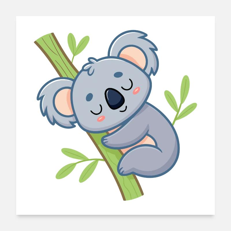 Koala Dormeur sur Branche Douce Poster 60 x 60 cm