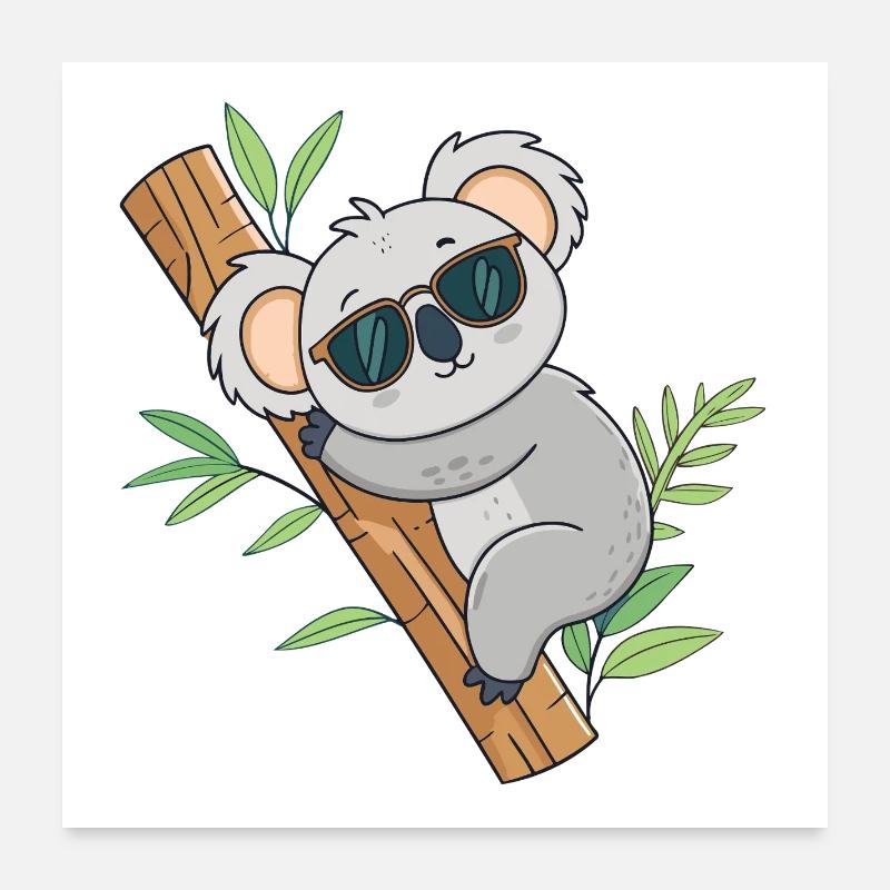 Koala Branche Soleil Poster 60 x 60 cm