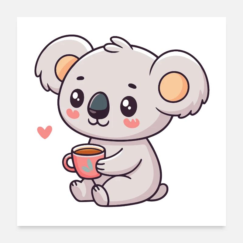 Koala-Süßtee Poster 60x60 cm