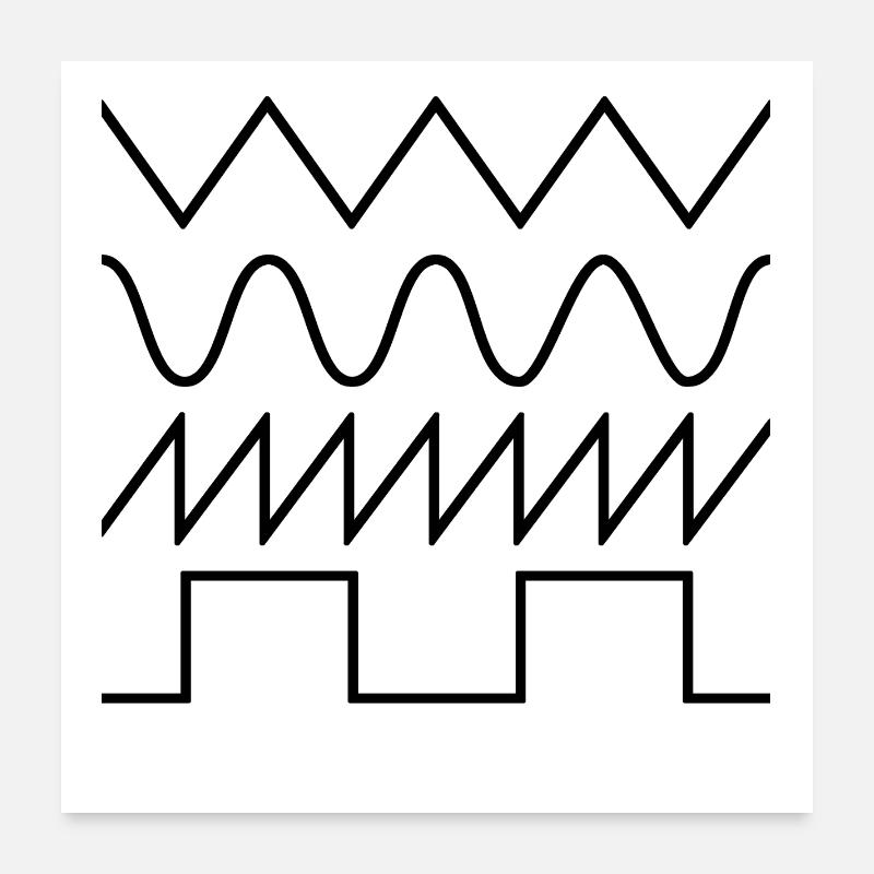 Synthesizer Waveforms (police noire) #2 Poster 60 x 60 cm