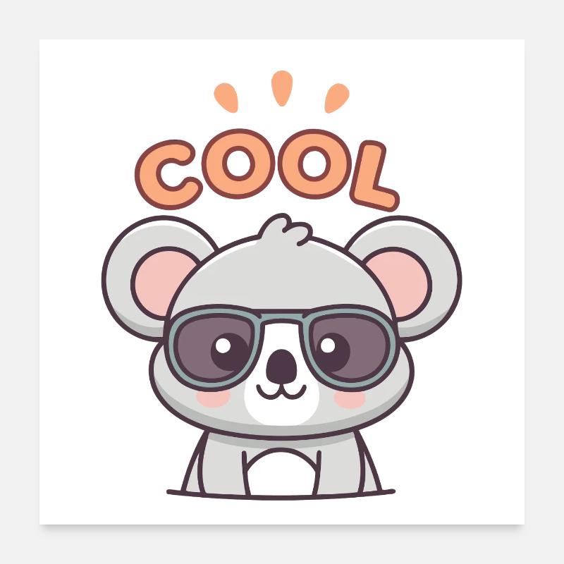 Koala Cool with Dark Glasses Poster 24" x 24" (60x60 cm)