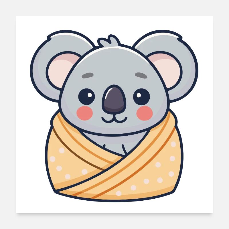 Koala Pastel Cozy Cocoon Poster 24" x 24" (60x60 cm)