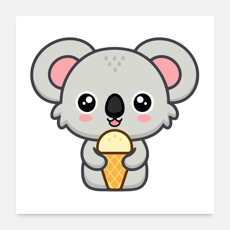 Gourmet-Koala-Eis Poster 60x60 cm