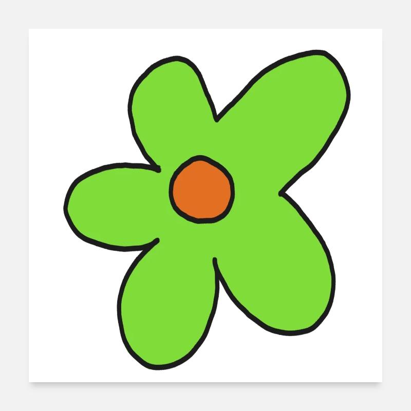 Lime Flower Pop Art Poster 24" x 24" (60x60 cm)