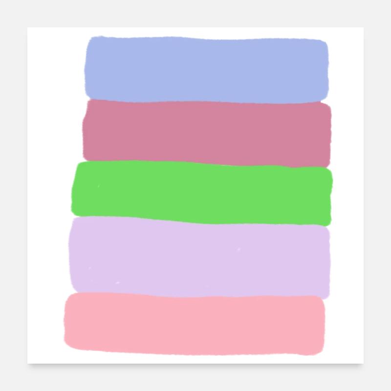 Pastellstreifen-Stack - Poster 60x60 cm - Weiß
