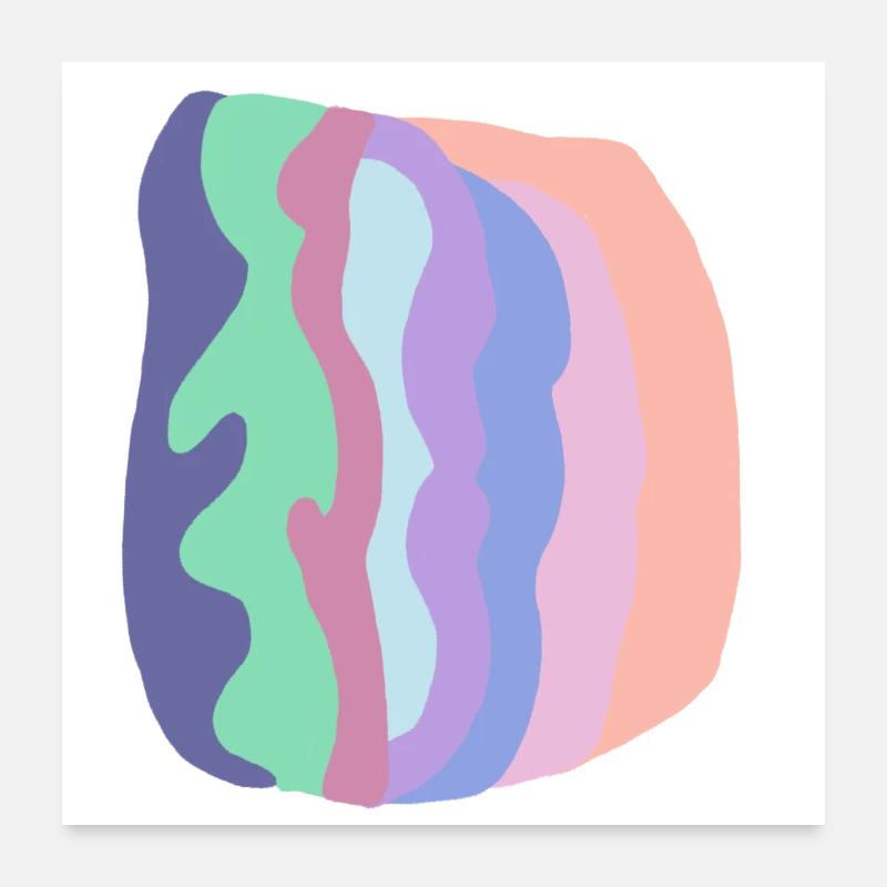 Pastel Wave Layers Poster 24" x 24" (60x60 cm)