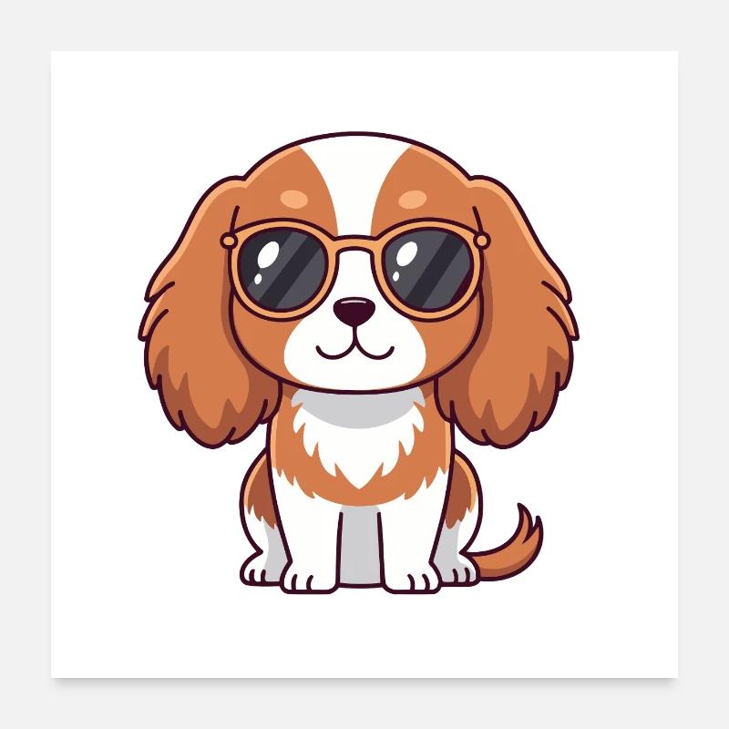 Classy Puppy Sunglasses Poster 24" x 24" (60x60 cm)