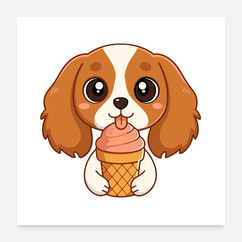 Chiot mignon glace Poster 24" x 24" (60x60 cm)