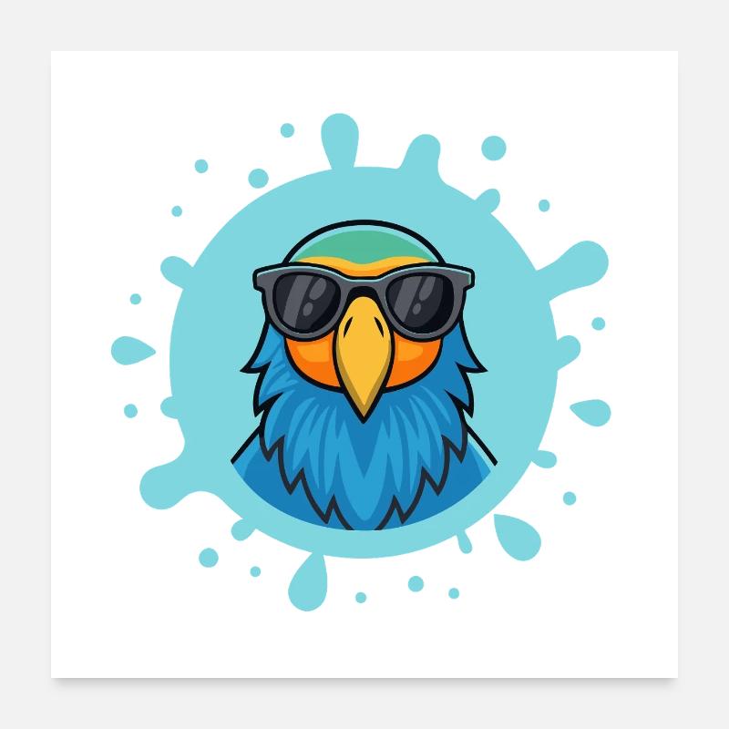 Blue Parrot Solarbrille Poster 60x60 cm