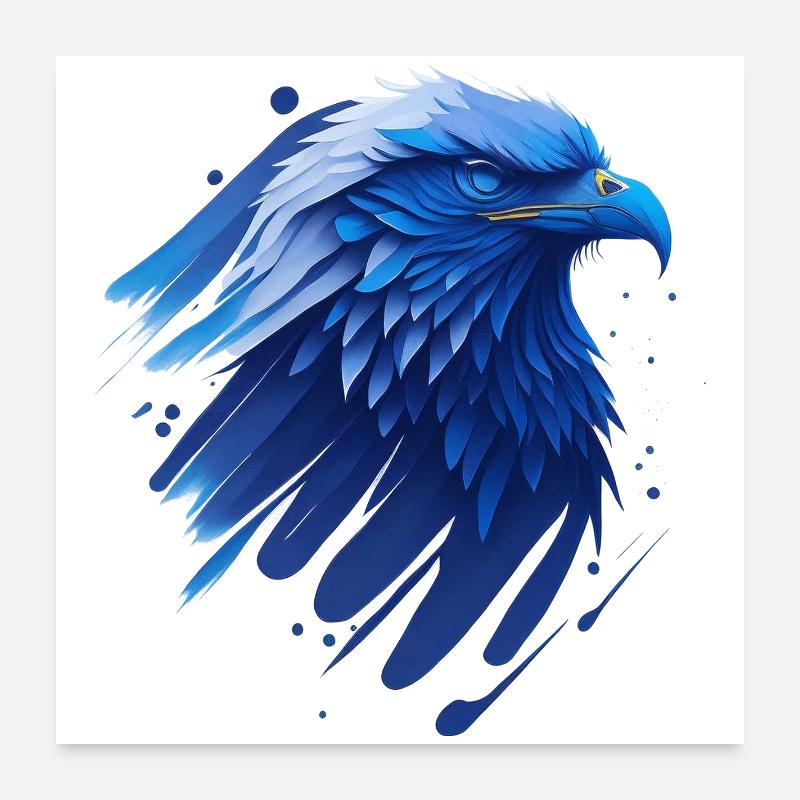 Blauer Adler  Poster 60x60 cm