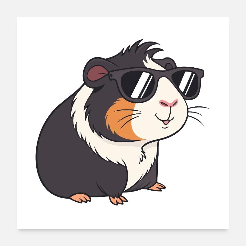 Guinea Pig Glasses Poster 24" x 24" (60x60 cm)