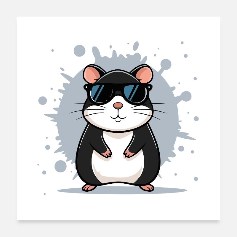 Hamster-Sonnenbrille Poster 60x60 cm