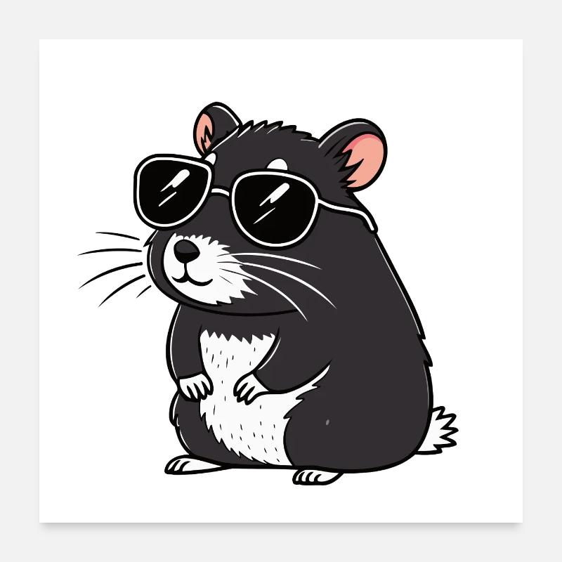 Hmster chic dark glasses Poster 24" x 24" (60x60 cm)