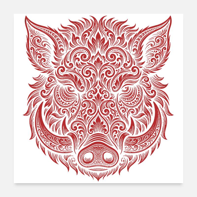 sanglier Poster 60 x 60 cm