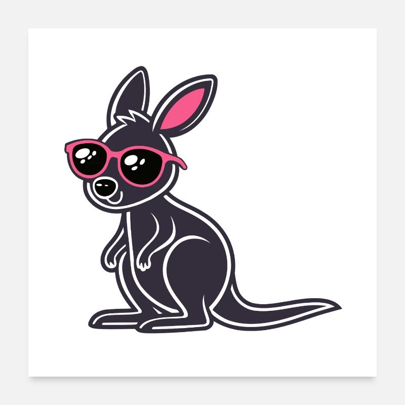 Dunkle Känguru-Pinkbrille Poster 60x60 cm