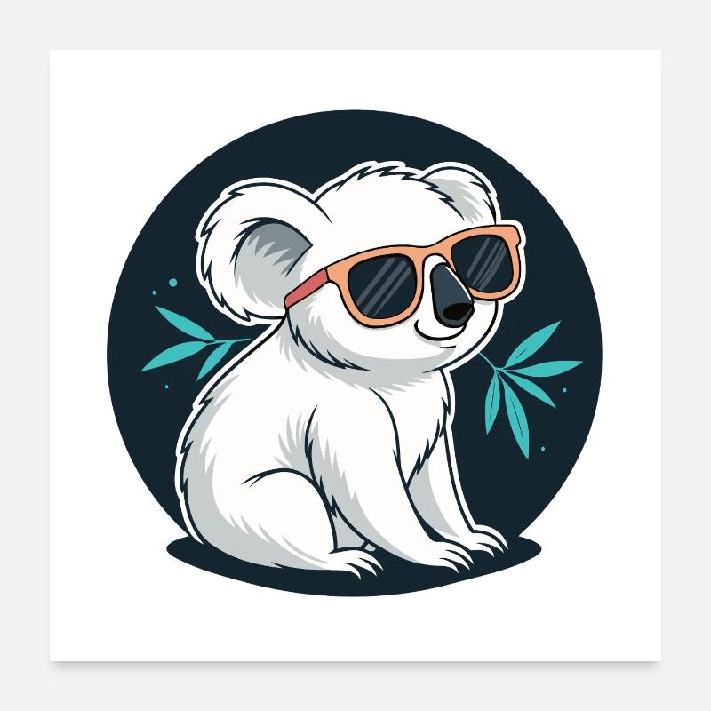 Koala chic sunglasses Poster 24" x 24" (60x60 cm)