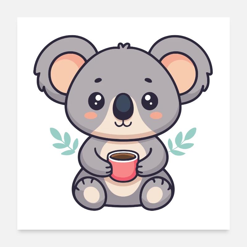 Koala Sweet Coffee Poster 24" x 24" (60x60 cm)