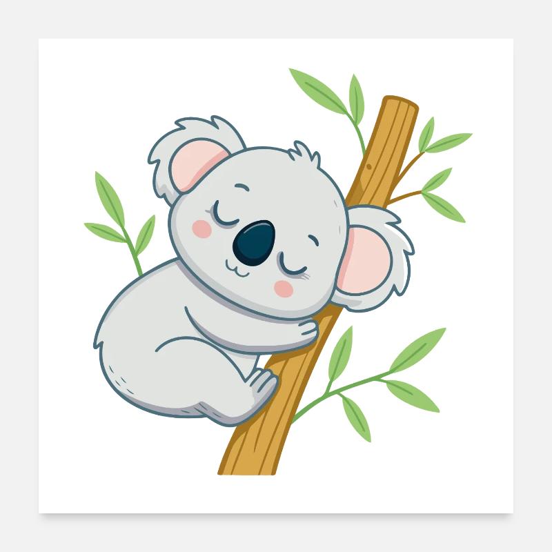 Sleeper koala on a branch Poster 24" x 24" (60x60 cm)