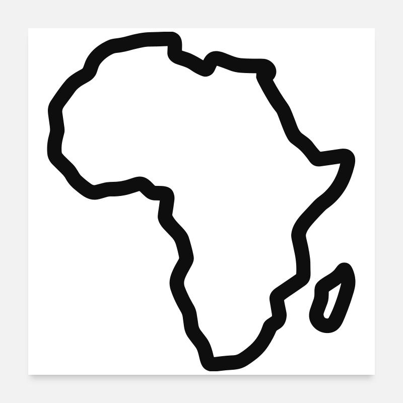 Afrikanischer Kontinent Poster 60x60 cm