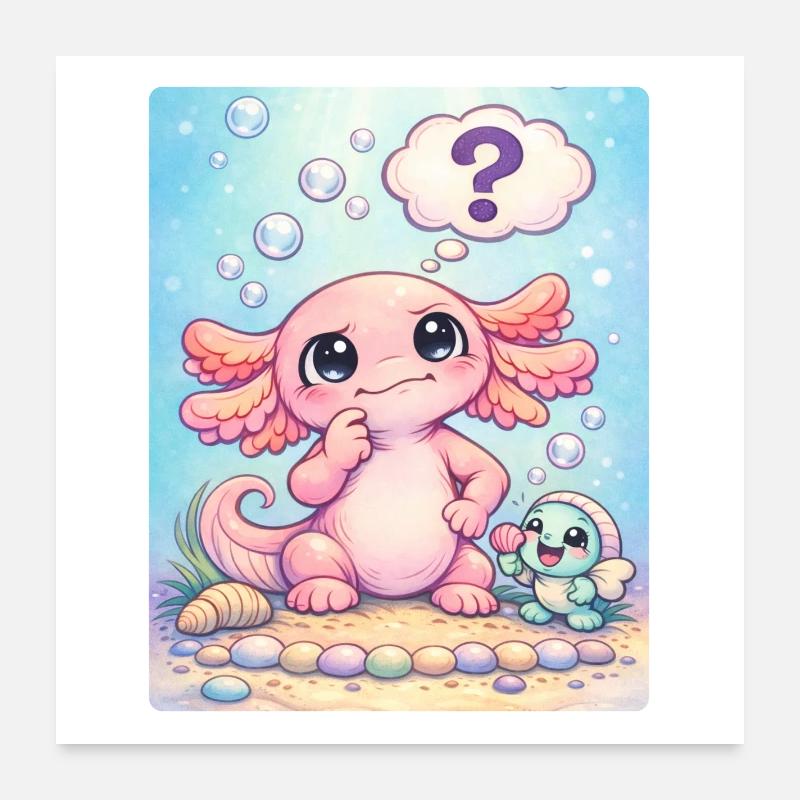 Axolotl Poster 24" x 24" (60x60 cm)