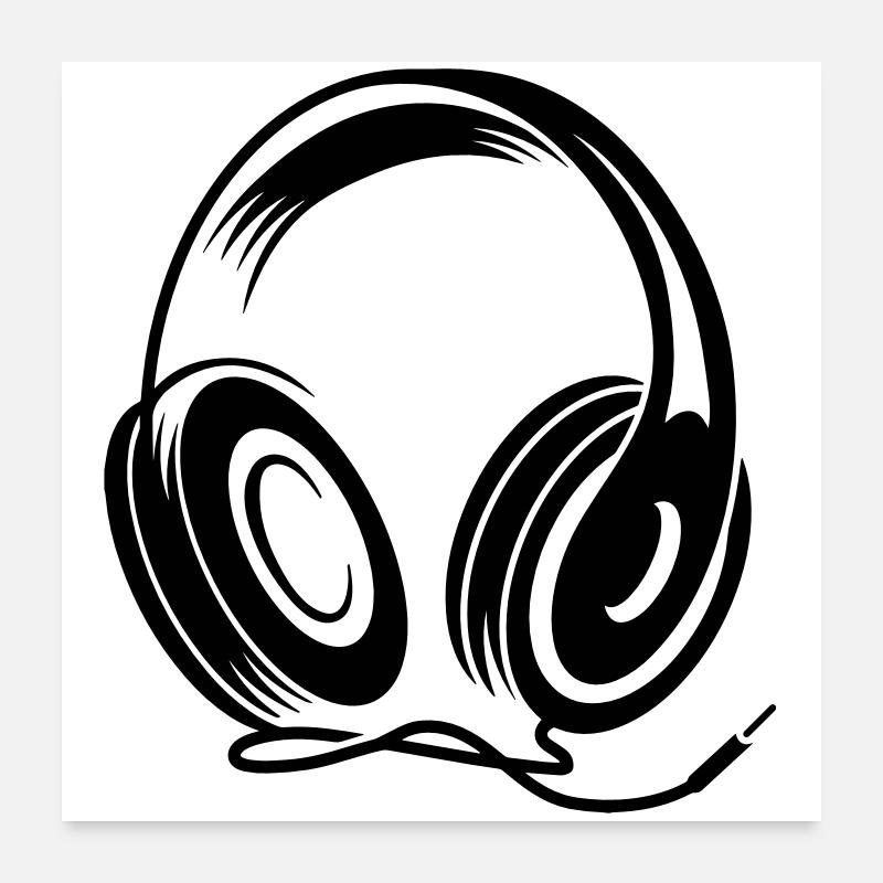 a headphone with cable Poster 24" x 24" (60x60 cm)