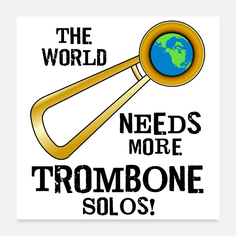Trombone Solos - Poster 24" x 24" (60x60 cm) - white