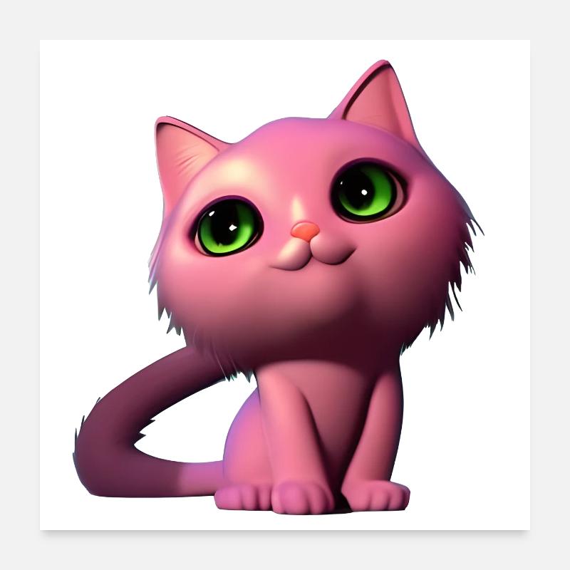 Chat rose sans chat Poster 60 x 60 cm