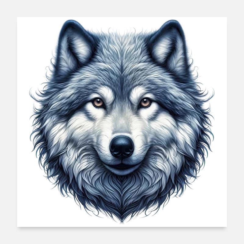 Wolf - Poster 24" x 24" (60x60 cm) - white