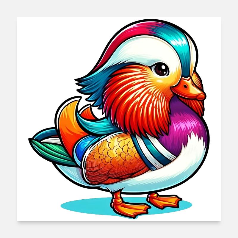 Mandarinente Poster 60x60 cm