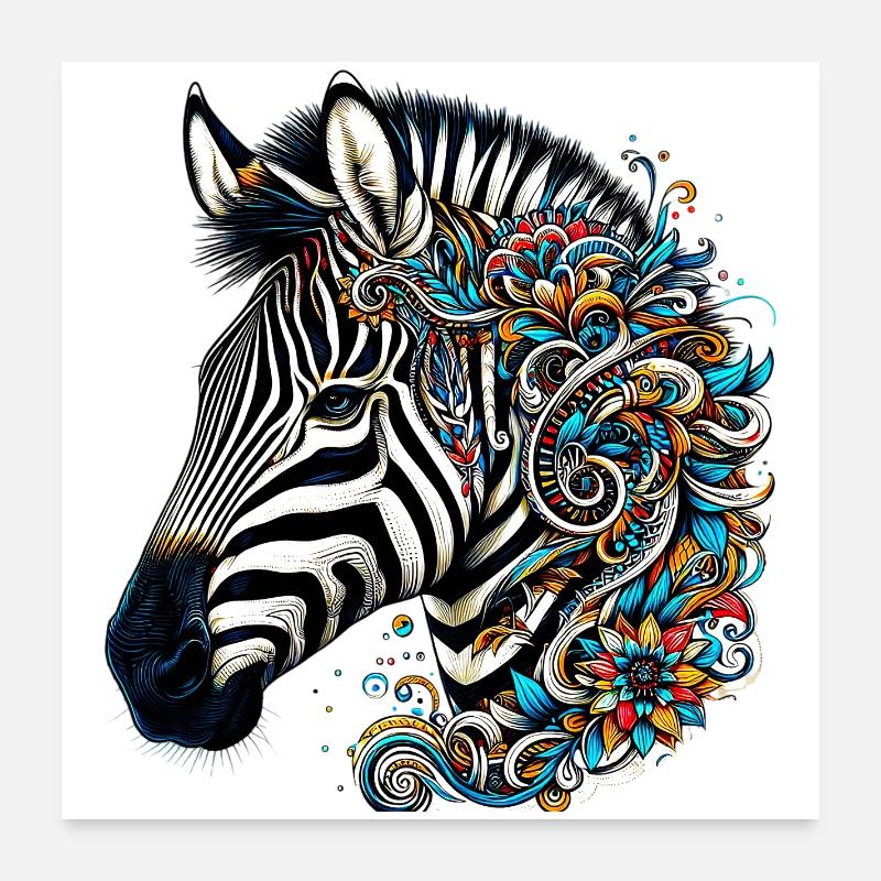 Zèbre Poster 60 x 60 cm
