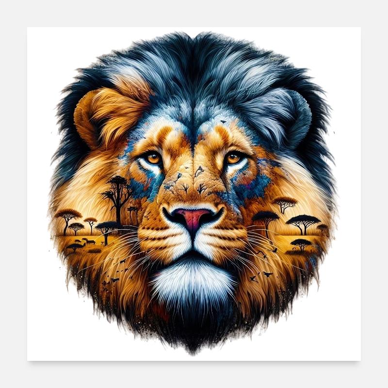 Lion Poster 60 x 60 cm