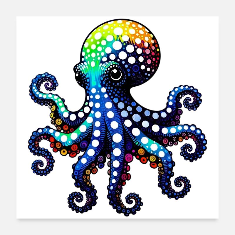 Octopus Poster 24" x 24" (60x60 cm)