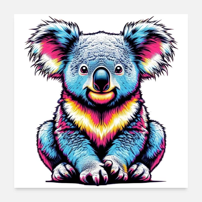 Koala - Poster 60x60 cm - Weiß