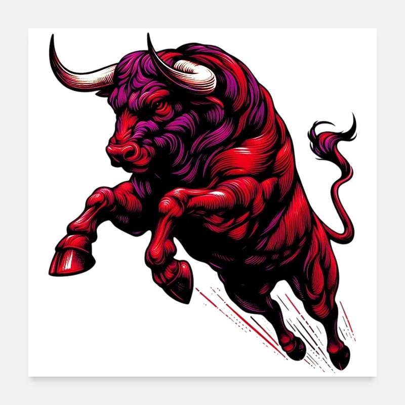 Bull Poster 24" x 24" (60x60 cm)