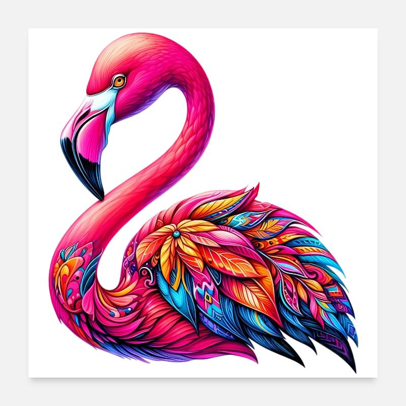 Flamant Poster 60 x 60 cm