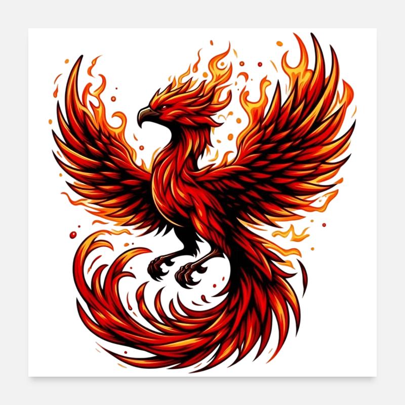 Phénix rouge Poster 60 x 60 cm